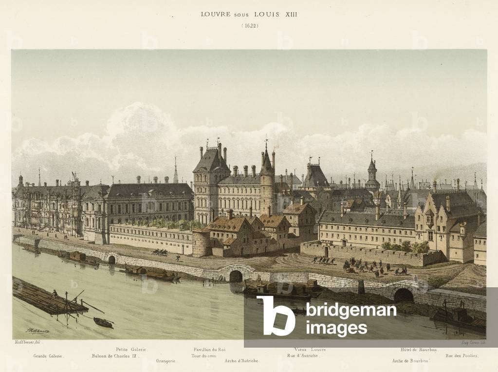 Louvre sous Luigi XIII, 1622 (colore lito)
