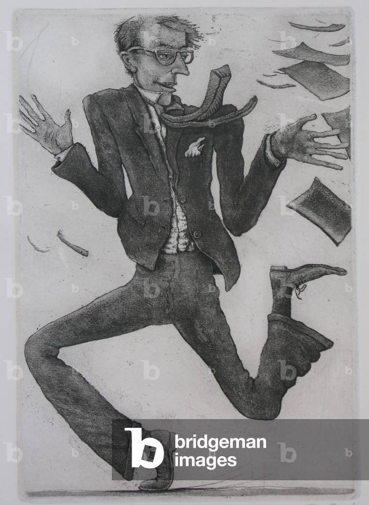 Image of Engraving depicting Paper Chasing, 1986 by Peter A Ford