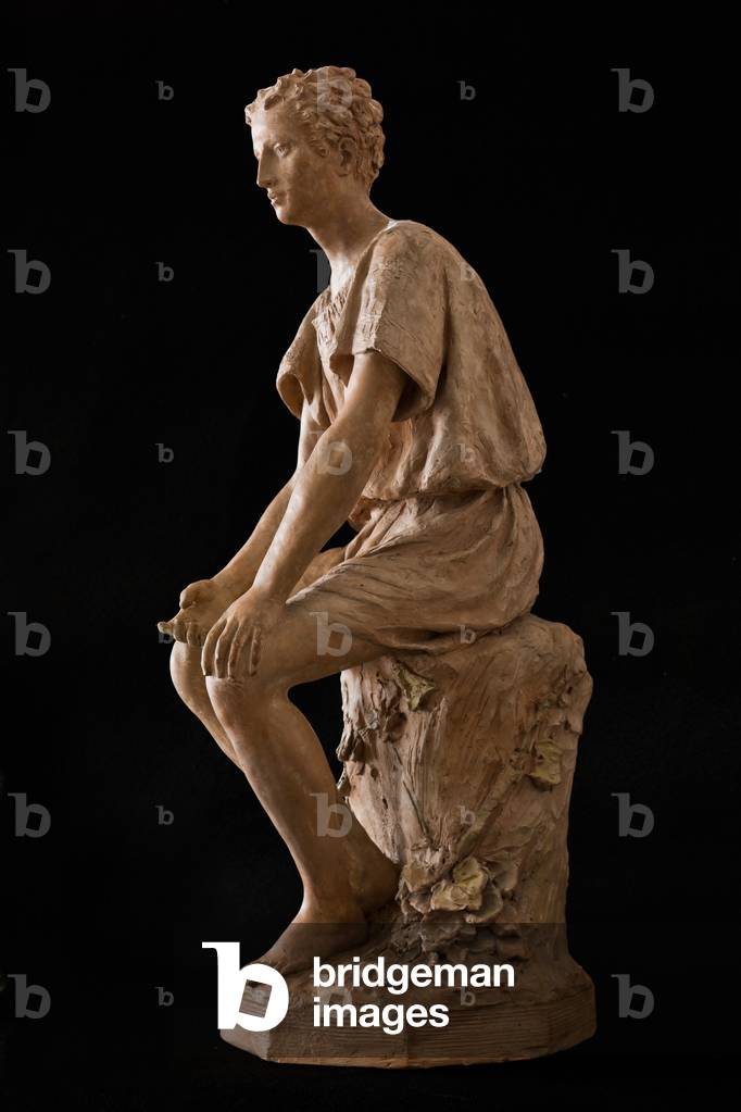 Seduta ragazzo 1900 (terracotta dipinta)