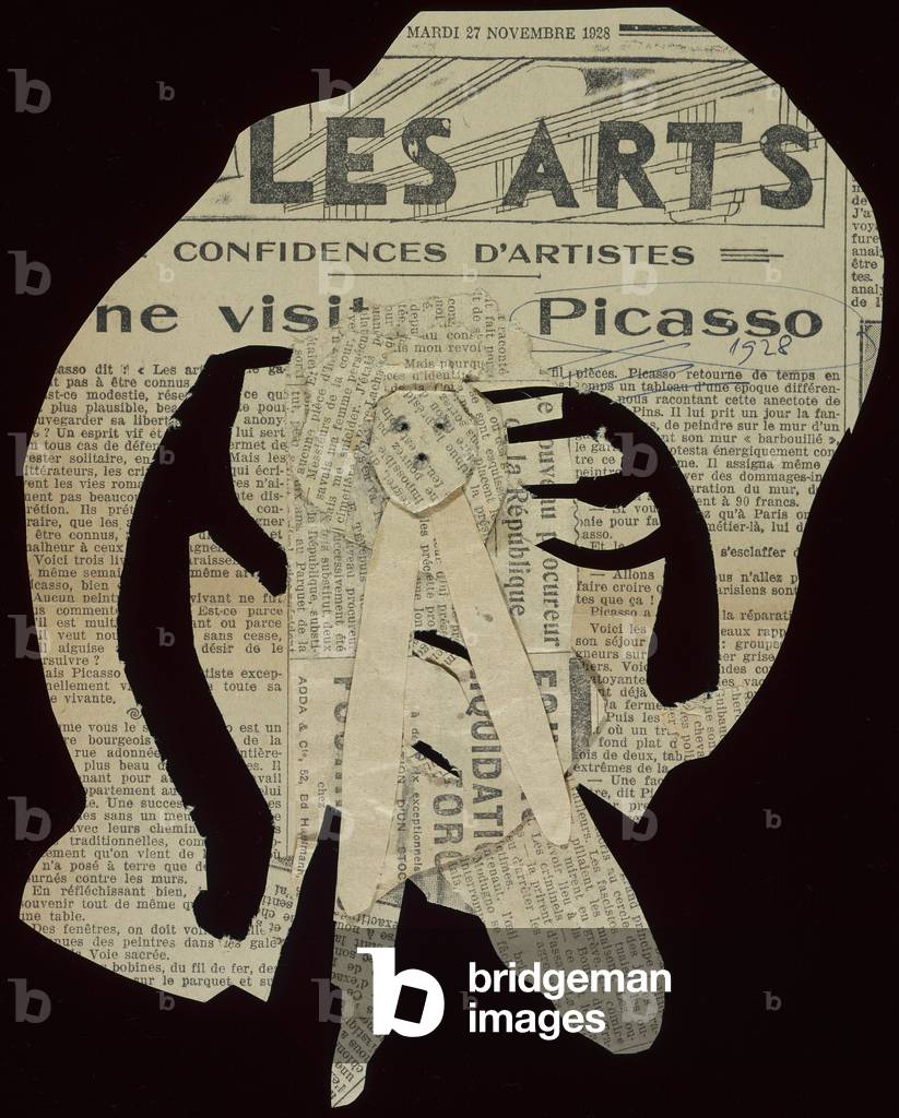 Badende, Collage und Ausschnitte auf einer Seite der Zeitung L'Intransigeant 27. November 1928 (Collage)