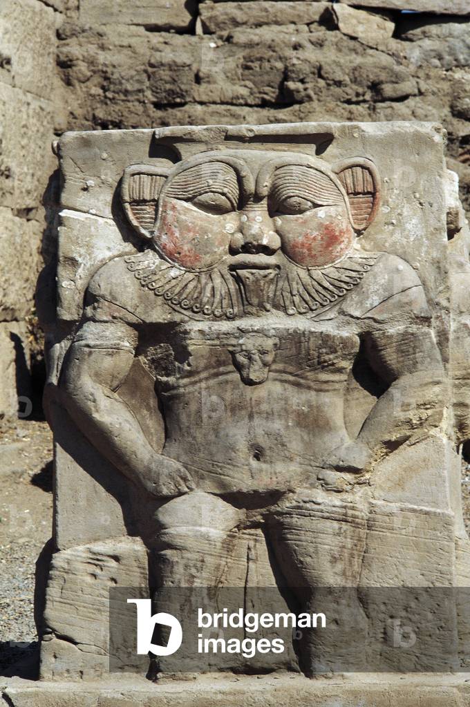 Image of Relief depicting God Bes, protector of women in childbirth, facade