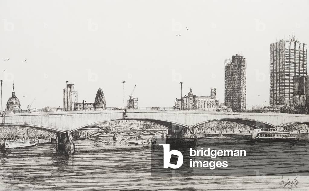 Bild von Zeichnung "Waterloo Bridge London", 2006 von Vincent Alexander Booth