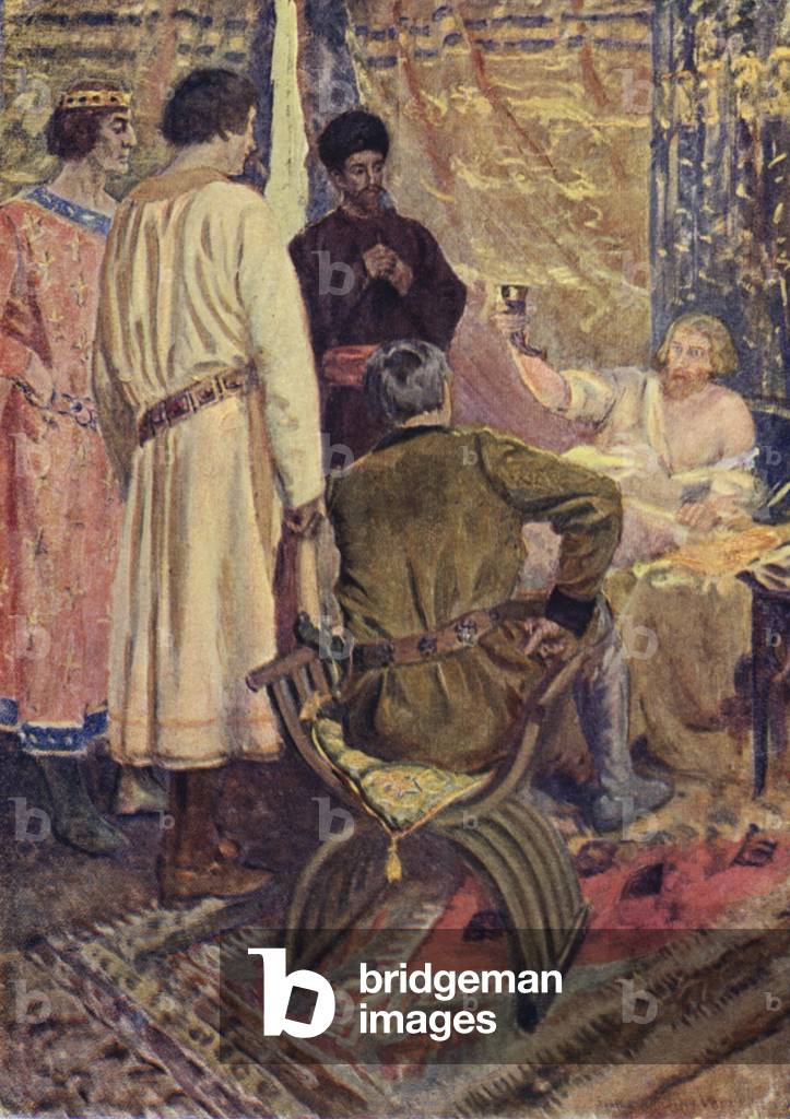 Illustrazione per The Talisman di Sir Walter Scott (colore lito)