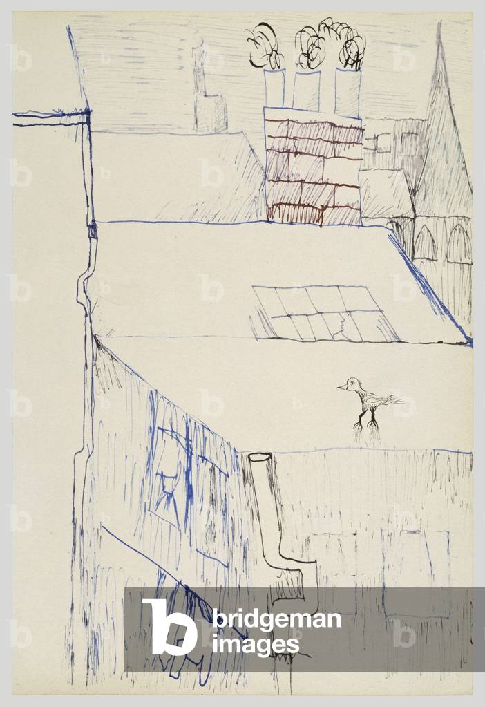 Image de Dessin représentant Oiseau sur un toit 1940 par Lucian Freud