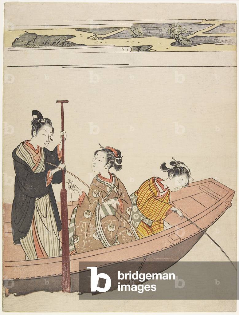 Pesca vicino al Santuario Mimeguri sul fiume Sumida, c. 1767
