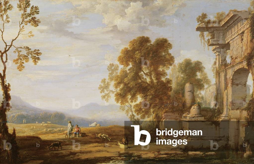 Bild von Gemälde "Landschaft mit Ruinen (Öl auf Leinwand)" von Pierre Patel
