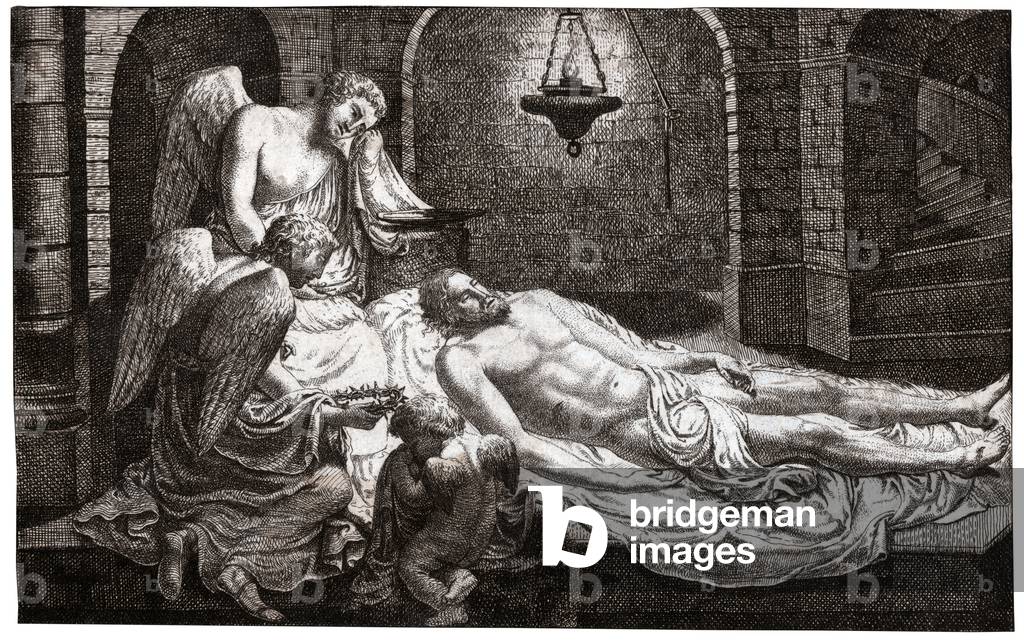 Bild von Gravur "Engel um Jesus" 1601