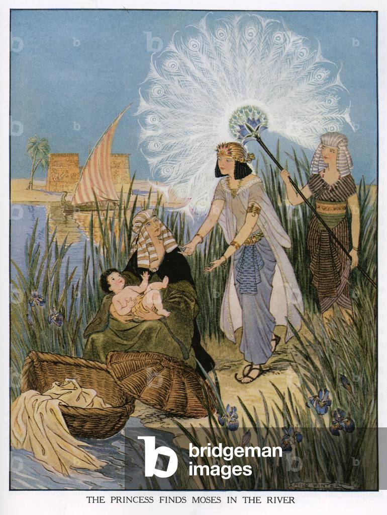 Trovare Mosè nel fiume Libro piatto, Stati Uniti d'America, 1920