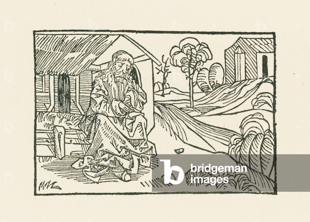 Image de Estampe représentant Frère Noël devant la cabane 1488 par Albrecht Dürer or Duerer