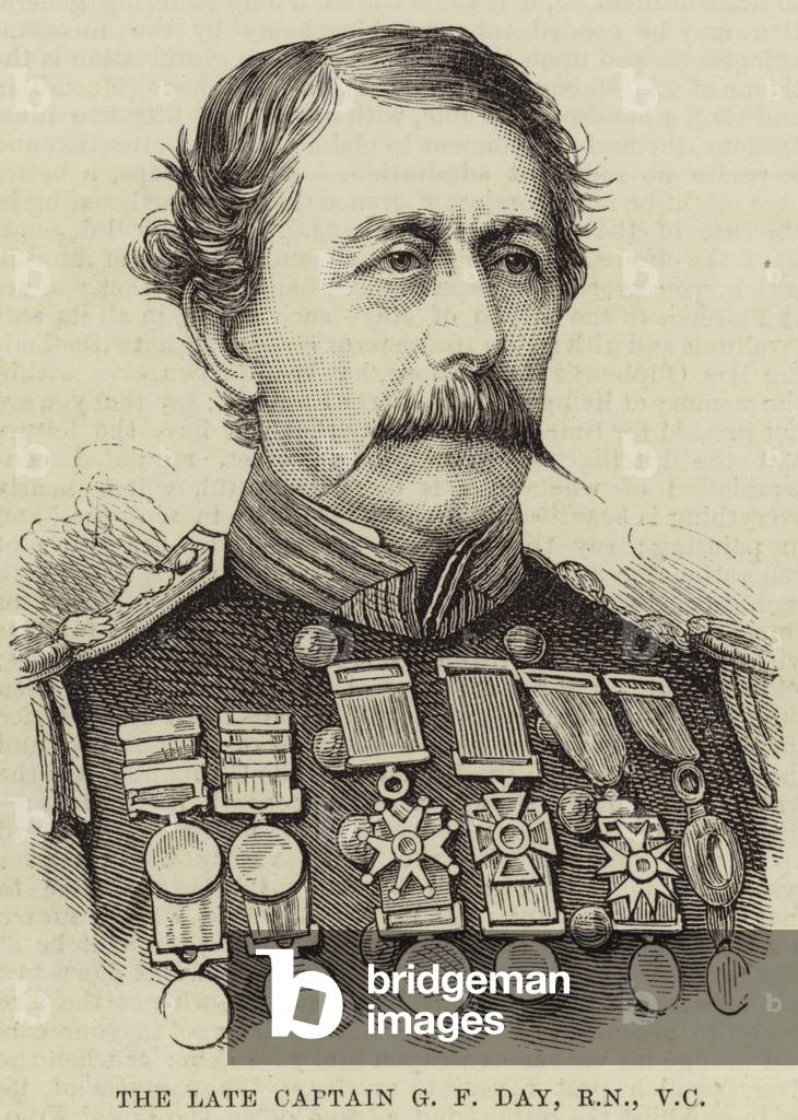 "The Late Captain G F Day" von English School, b/w