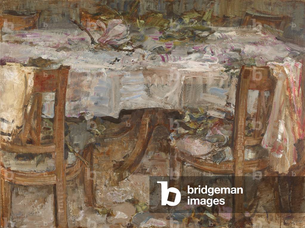 "Tischdecke und zwei Stühle", 2005 von Emily Patrick