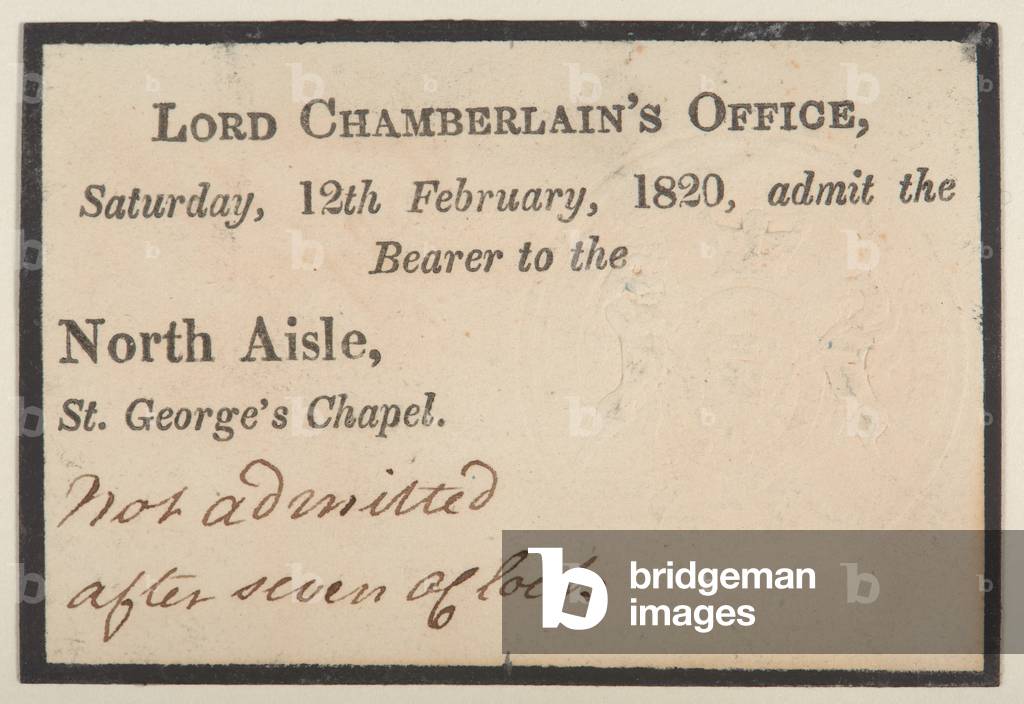 Image de Aucun représentant Billet relatif à l'enterrement du roi George III 1820 par Unknown Artist