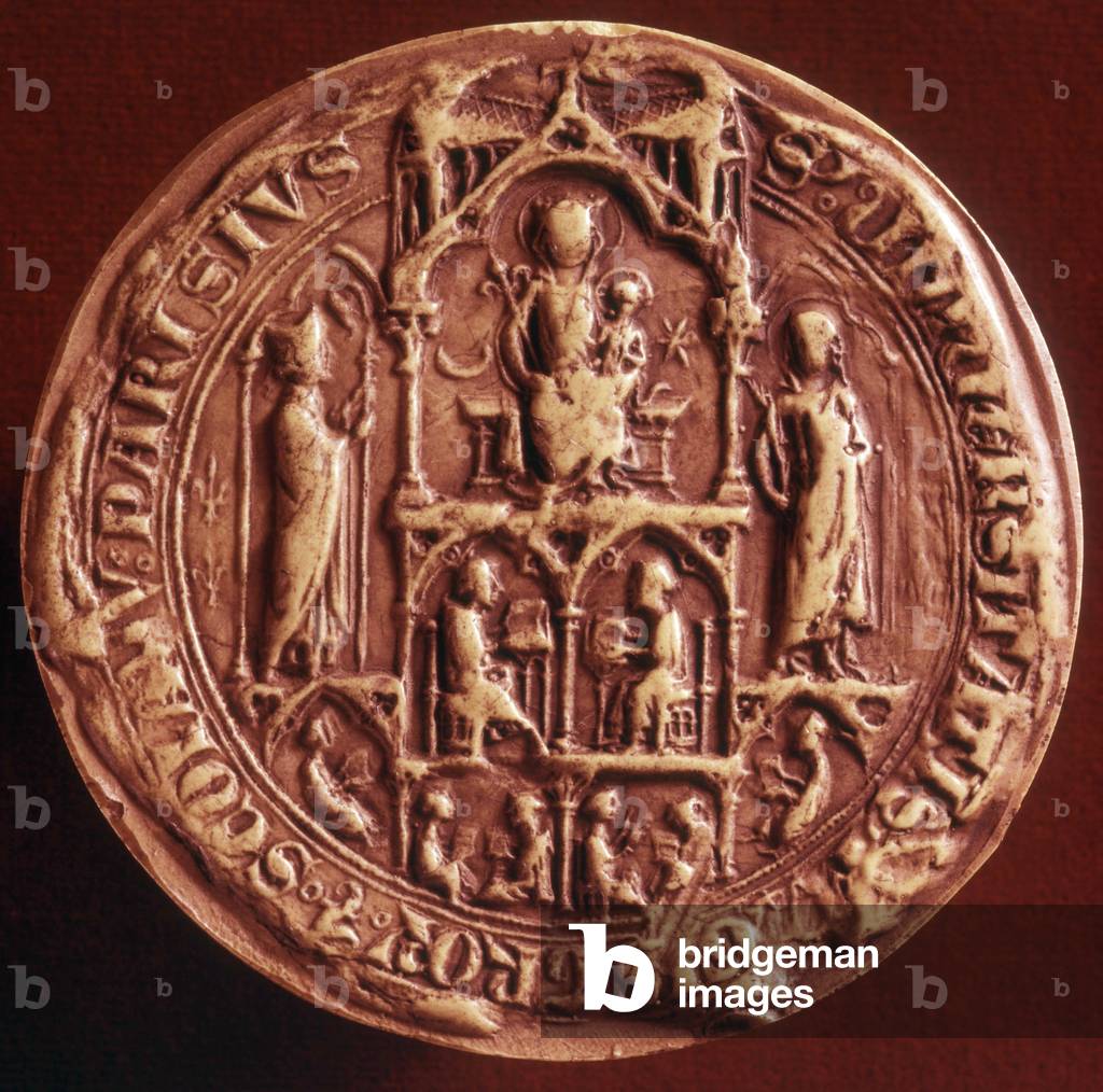 Seal of the university of Paris, b/w