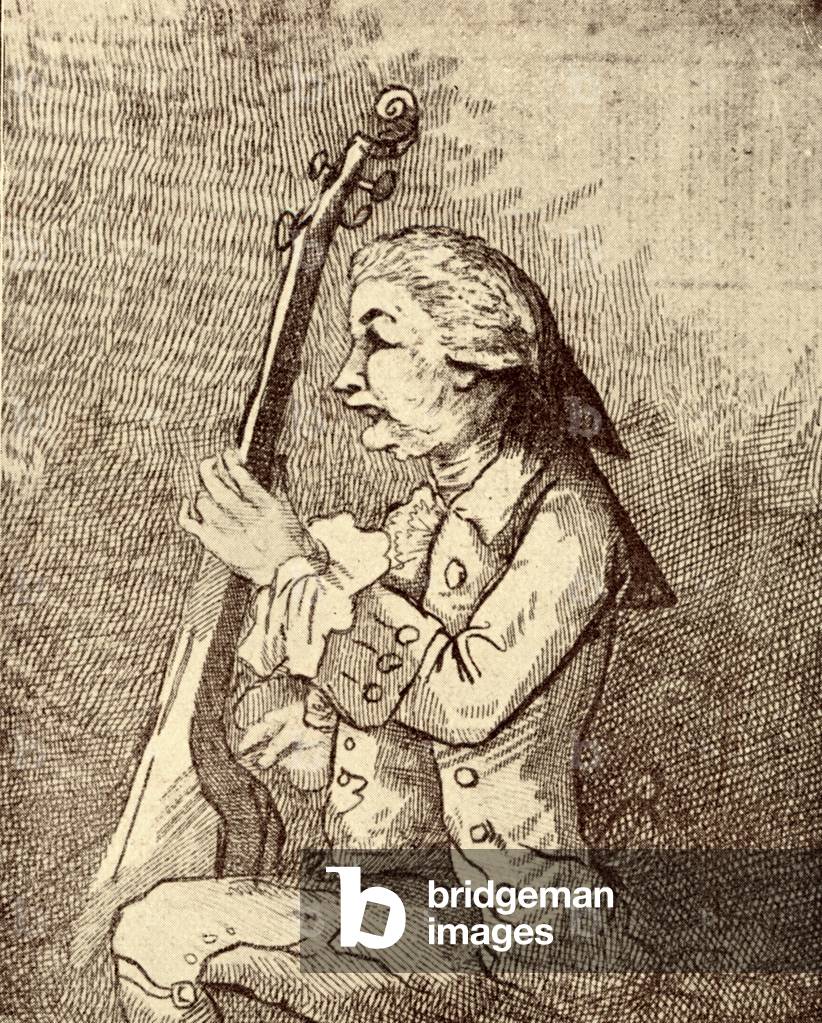 "Carl Friedrich Abel caricatura", b/w