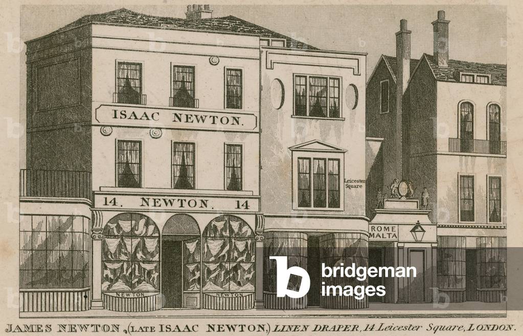 Image of The shop front of Isaac Newton, linen draper of 14 by English