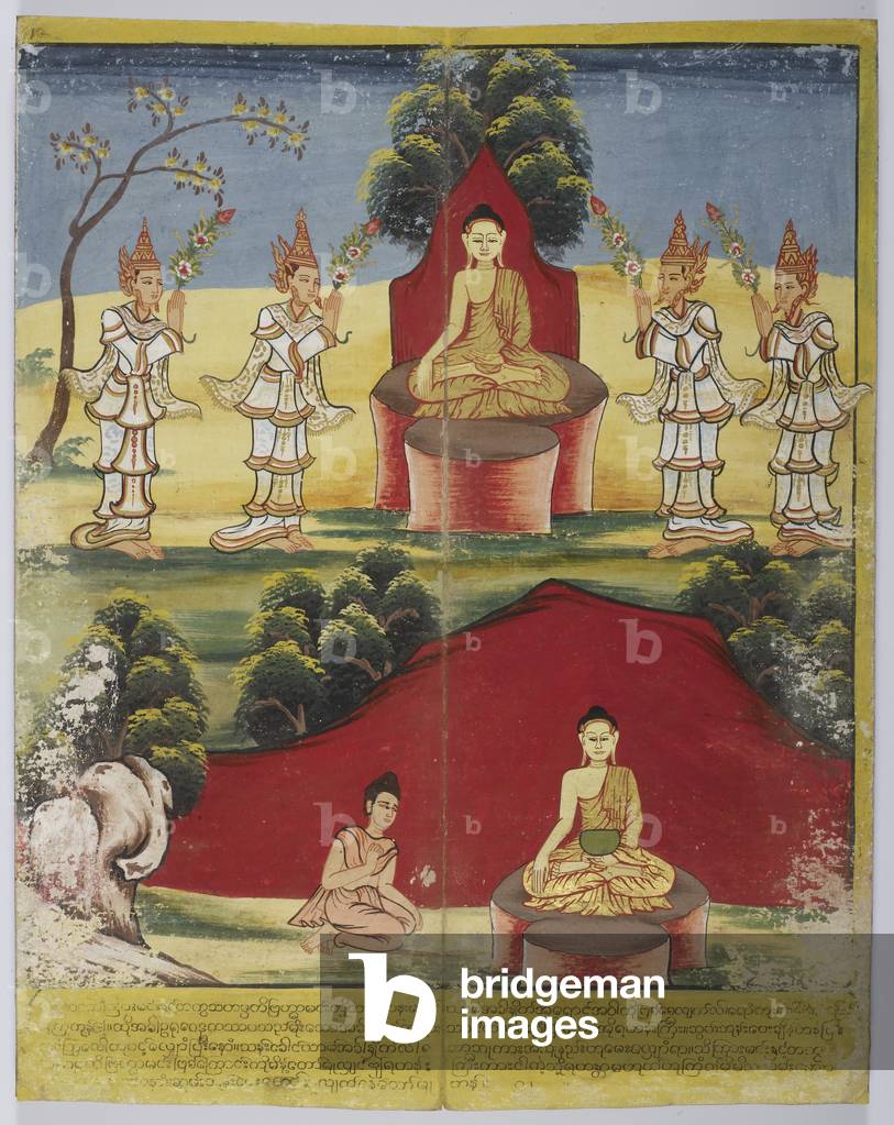 "Illustrazione dalla biografia di Buddha."