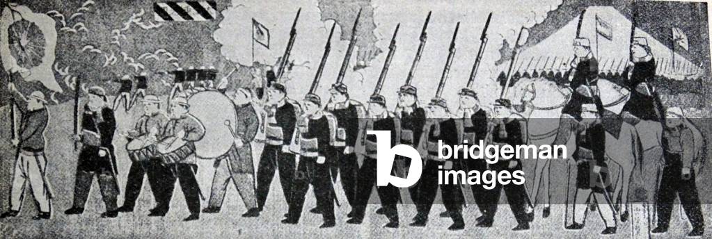Image of Japanese Imperial Army under French training; Japan 1870