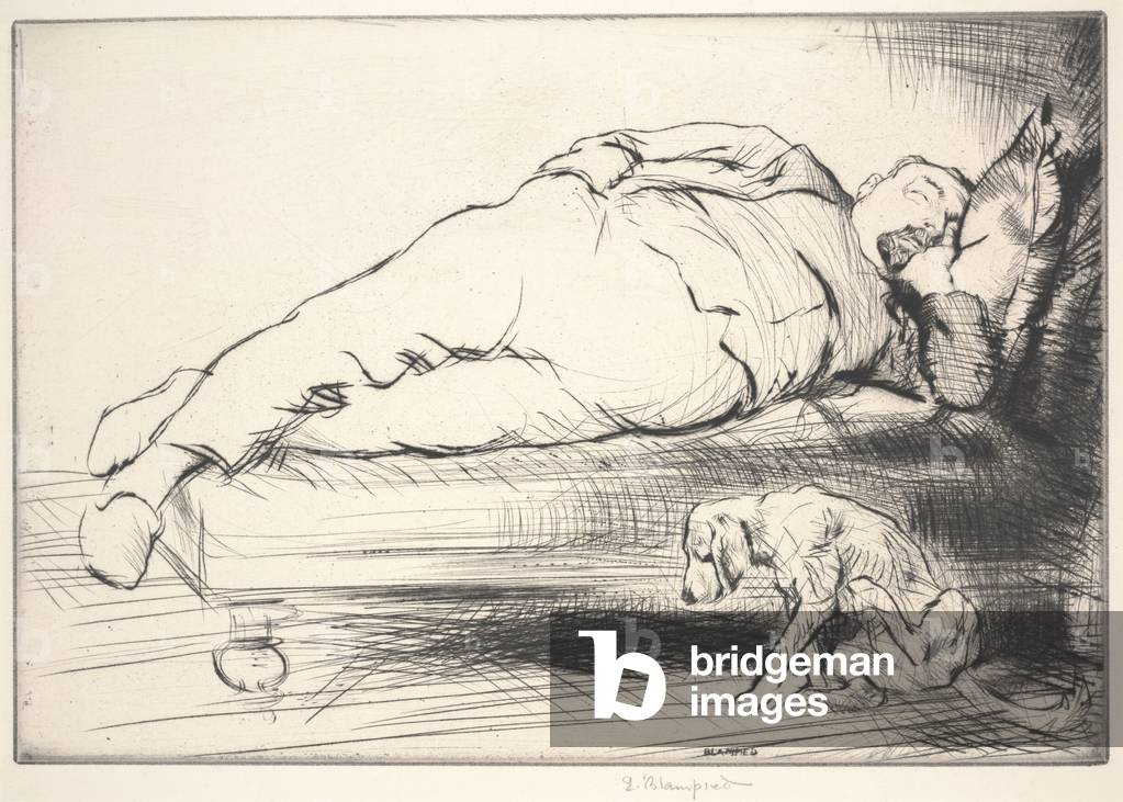 Bild von Gravur "Freizeit", 1923 von Edmund Blampied, b/w