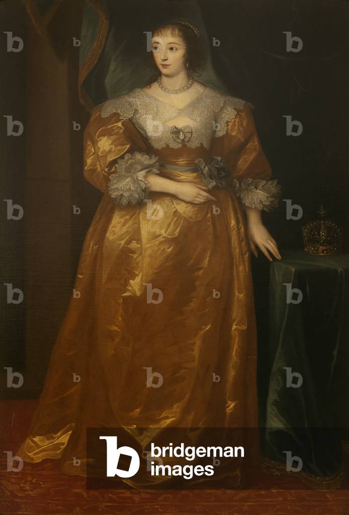 Immagine di Dipinto "Regina Enrichetta Maria (16091669)" di Anthony van Dyck, b/w