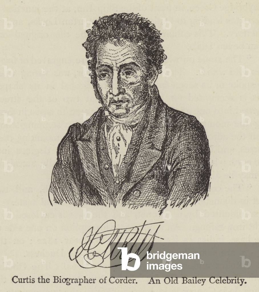 Curtis il Biografo di Corder, un vecchio Bailey Celebrità (incisione)