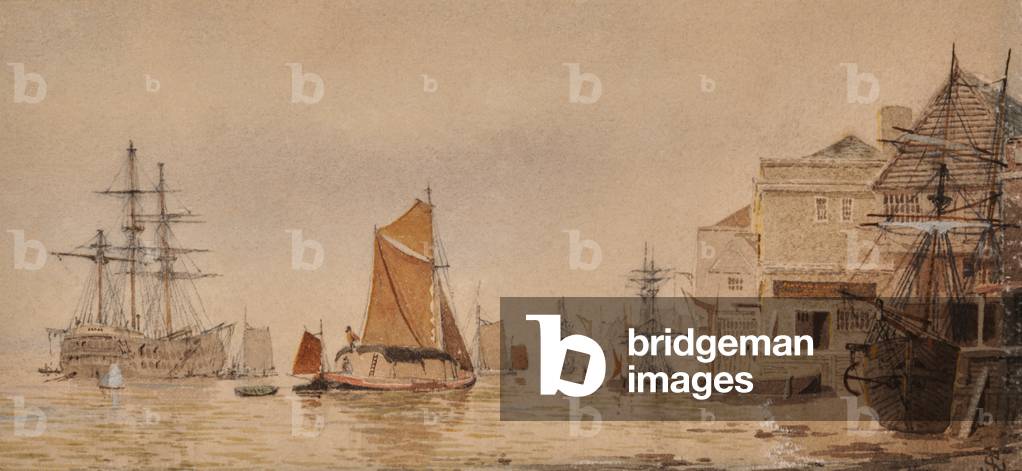 Tramonto sul fiume Medway, 1850-1911 (acquerello)