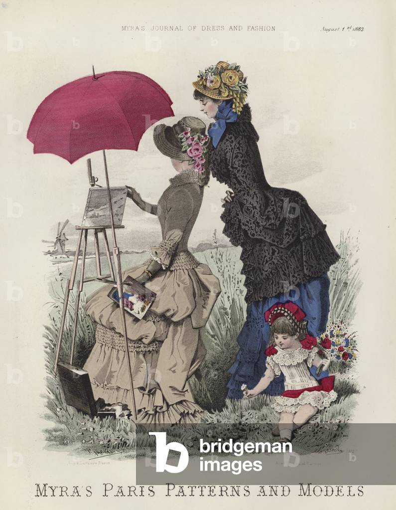 Image of Myra's Paris Patterns and Models (coloured engraving) by European  School, (19th century)