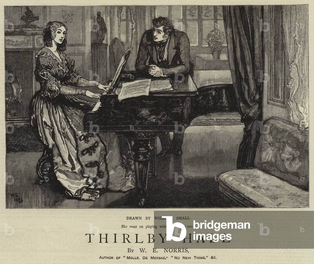 Thirlby Hall (engraving) by William Small, b/w