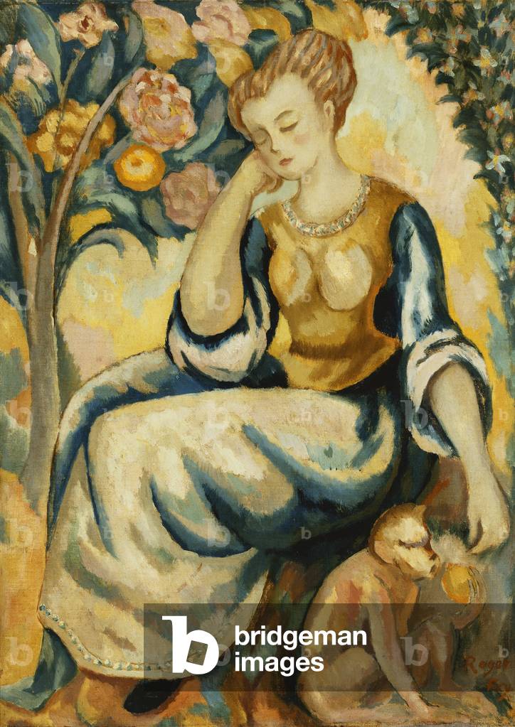 Immagine di Dipinto "signora con una scimmia", c.1917 di Roger Eliot Fry