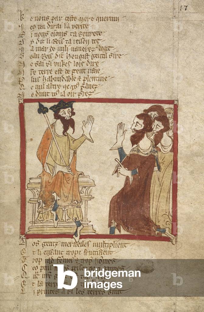 Hengist explains to Vortigern his arrival.
