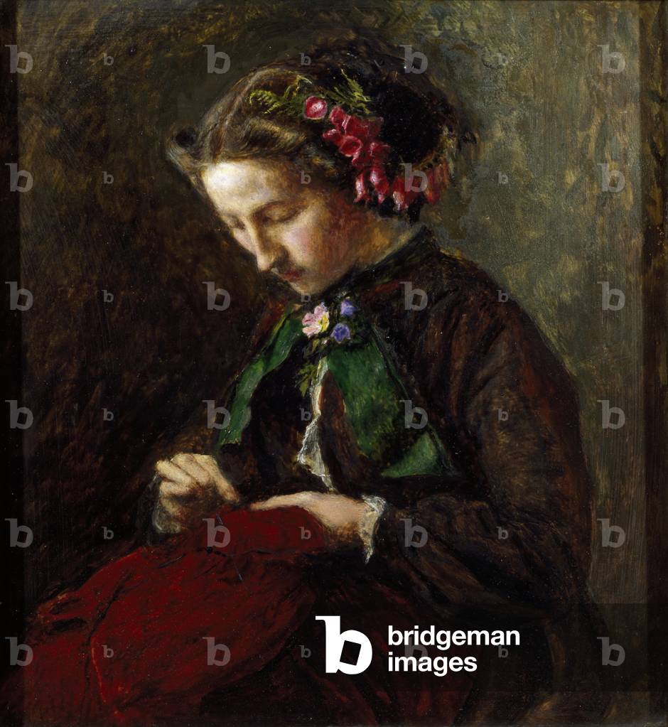Eufemia 'Effie' Chalmers grigio, signora john ruskin (1828-1898), più tardi signora millais, con volpe guanti 