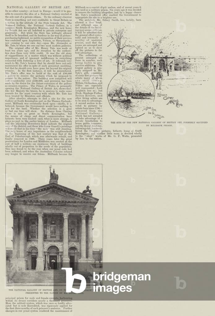 Bild von Druck "National Gallery of British Art (litho)" 1897 von Joseph Holland Tringham, b/w