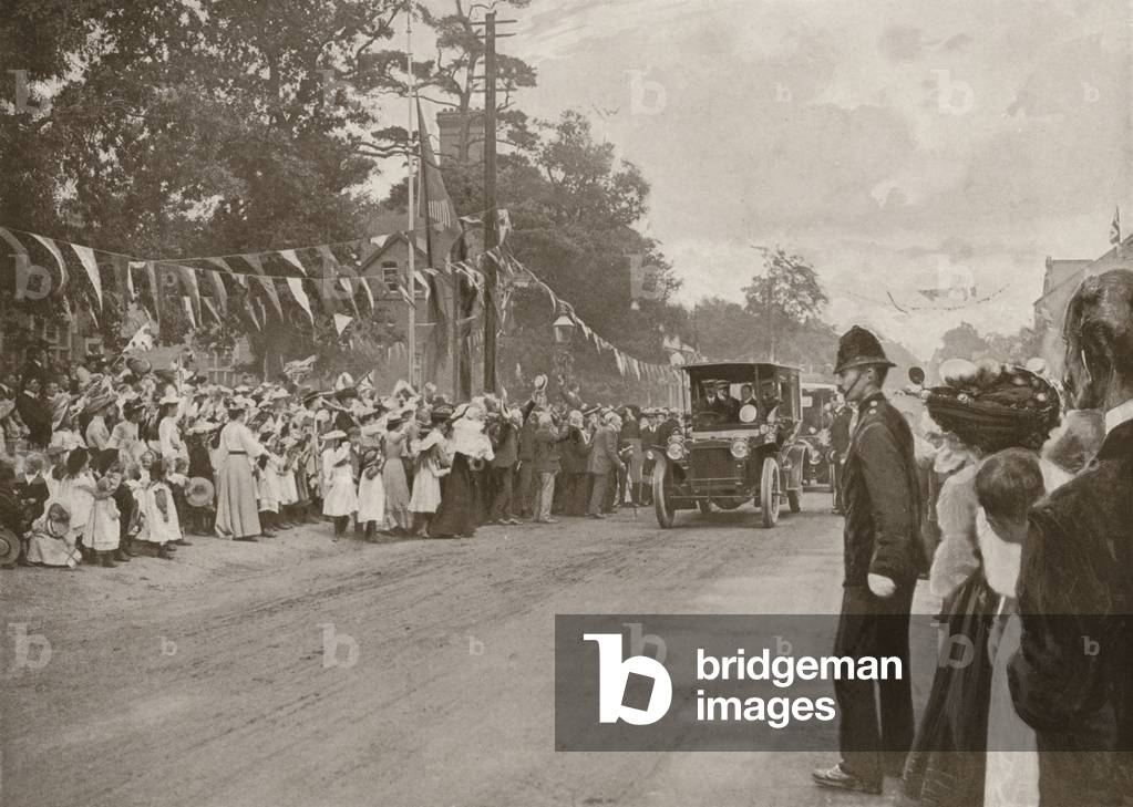Der König in seinem Auto (s/w Foto)