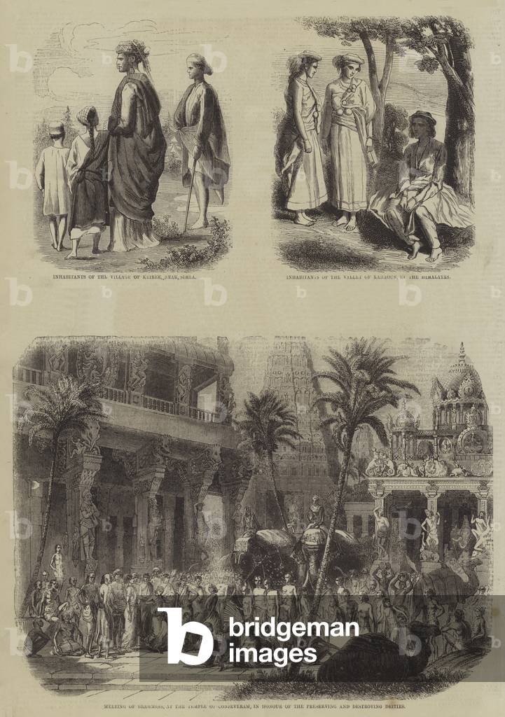 "Bilder aus Indien (Gravur)" von English School, b/w