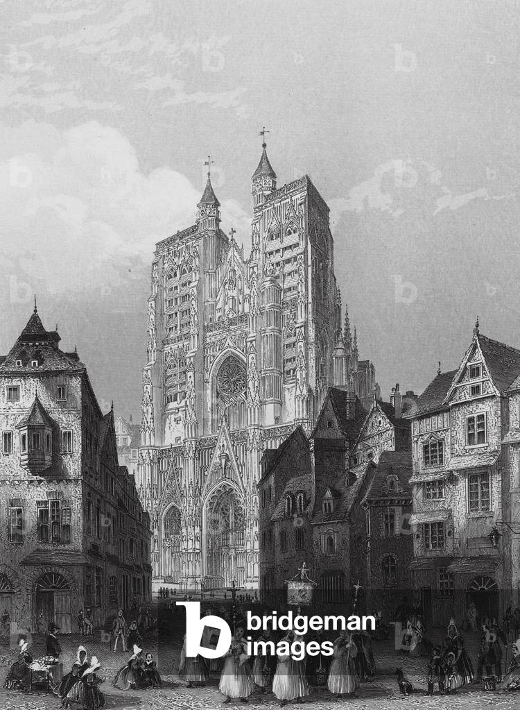 Immagine di Incisione "Cattedrale di Abbeville (incisione)" 1801 di English School
