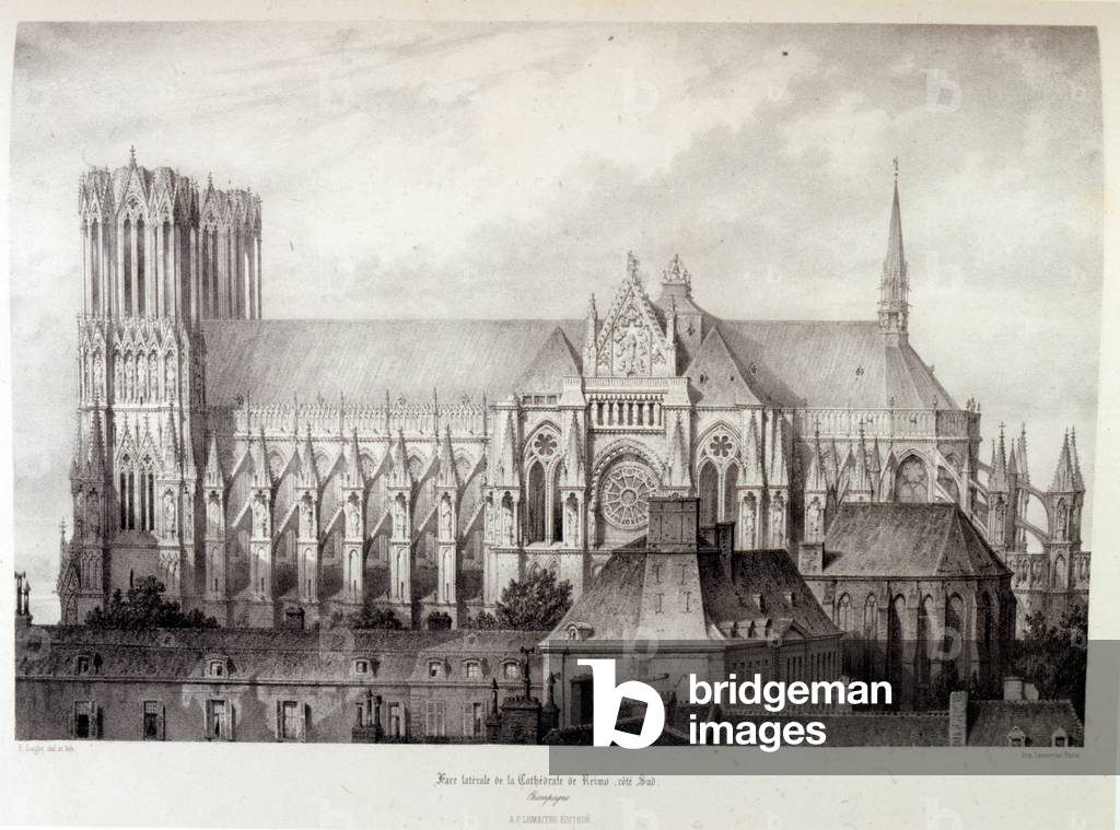 Drawing of the Cathedral of Notre Dame de Rheims
