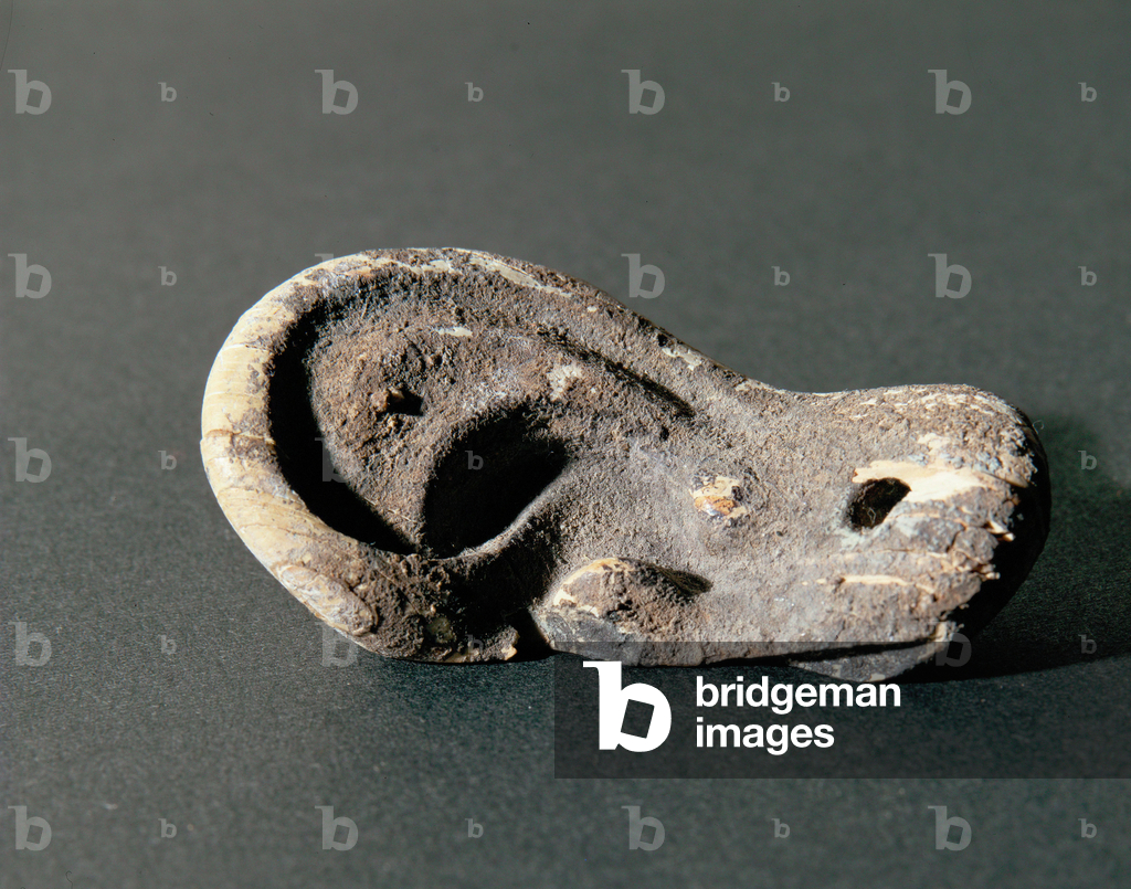 Image of Sculpture depicting Left ear with pierced lobe by Erich Lessing