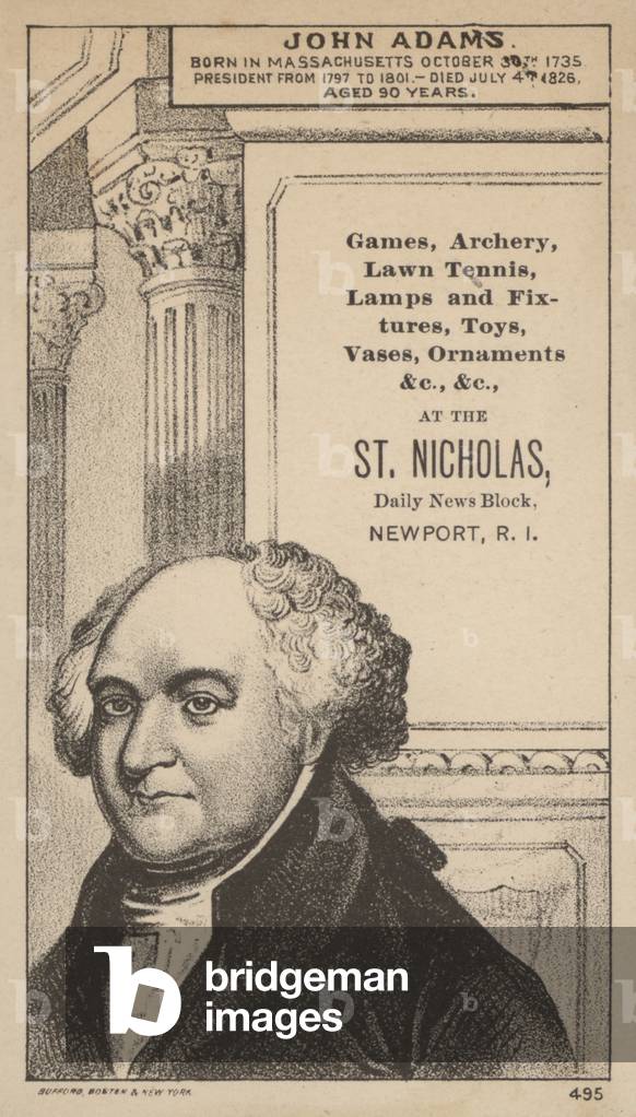 Immagine di Stampa "John Adams (lito)" 1801 di American School, b/w