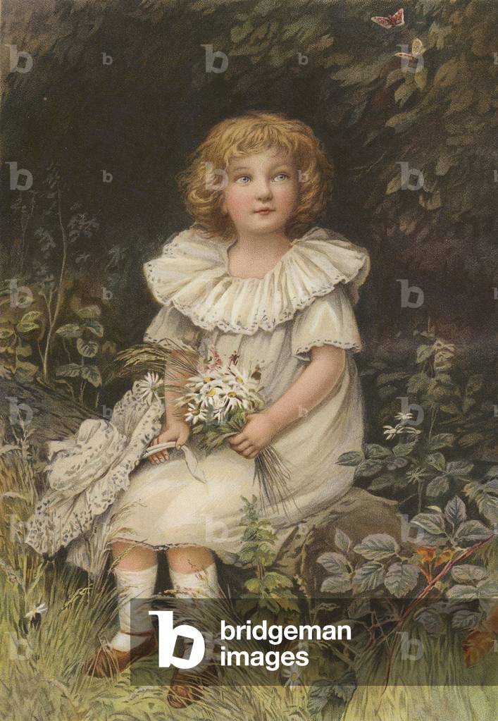 Bambino e farfalle (chromolitho)