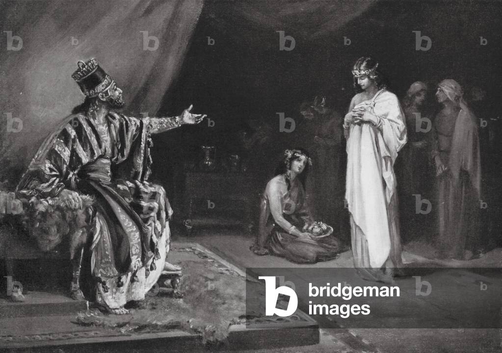 Matrimonio di una principessa assira con Kara-indash, re di Babilonia (litho)