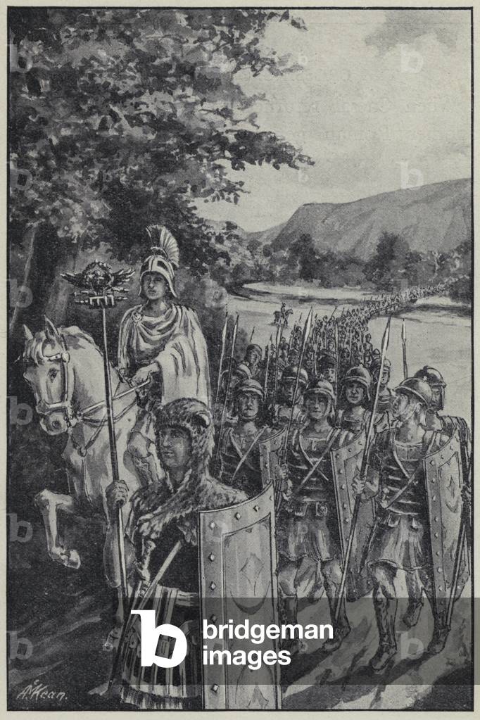Image de Estampe représentant Traverser le Rubicon (litho) 1937 par English School