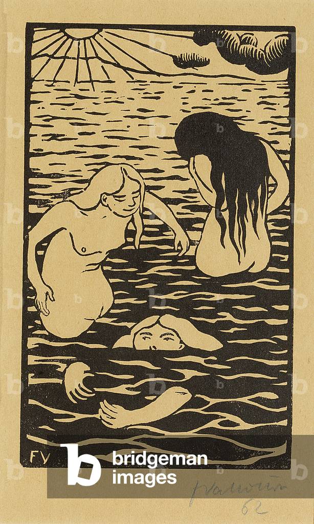 Drei Badegäste, 1894 (Holzschnitt)