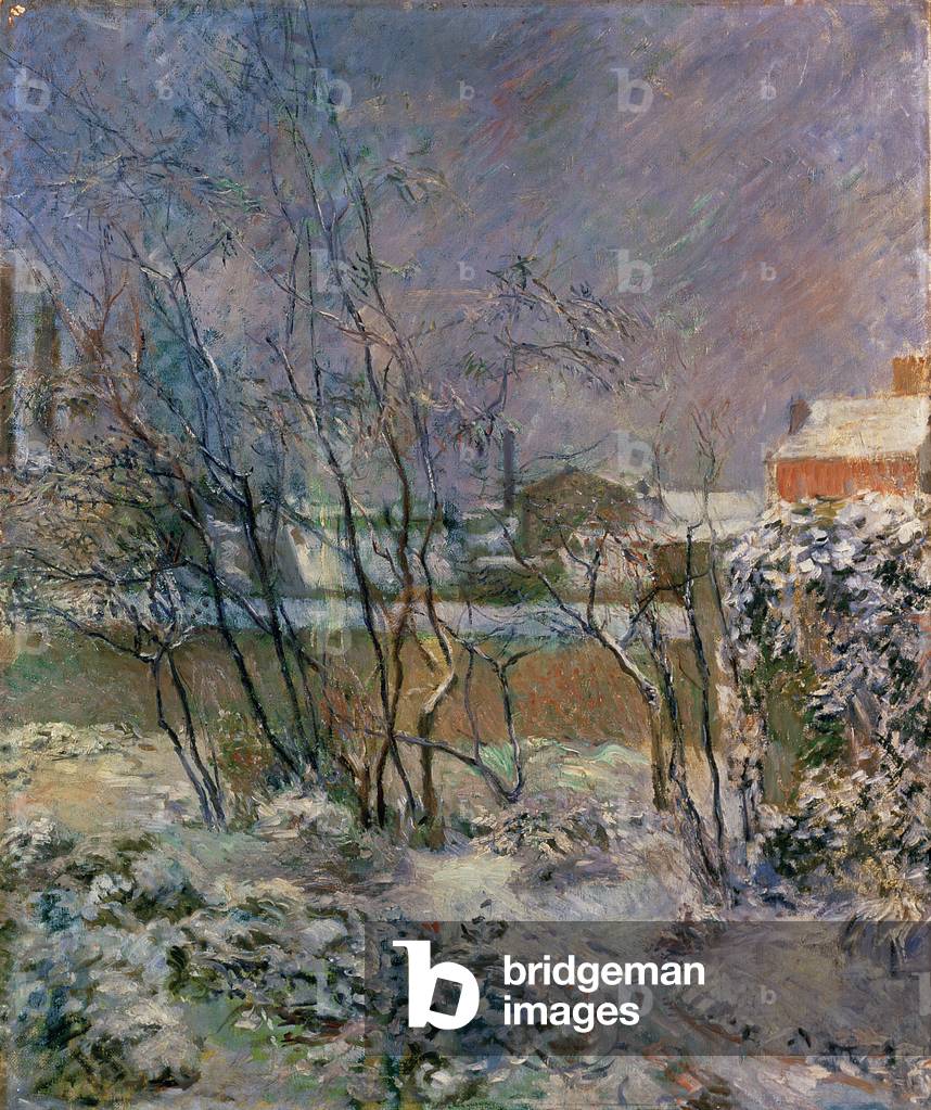 Bild von Gemälde "Garten im Schnee" 1883 von Paul Gauguin