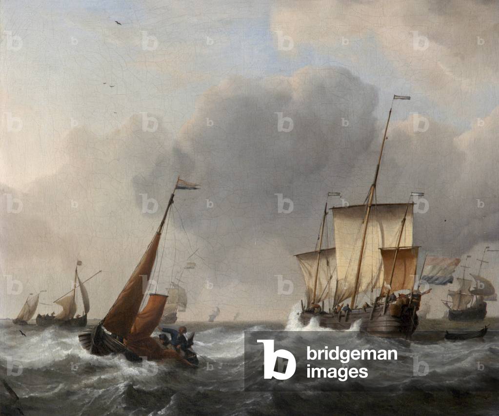 un olandese tre-master e un boeier in tempesta tempo