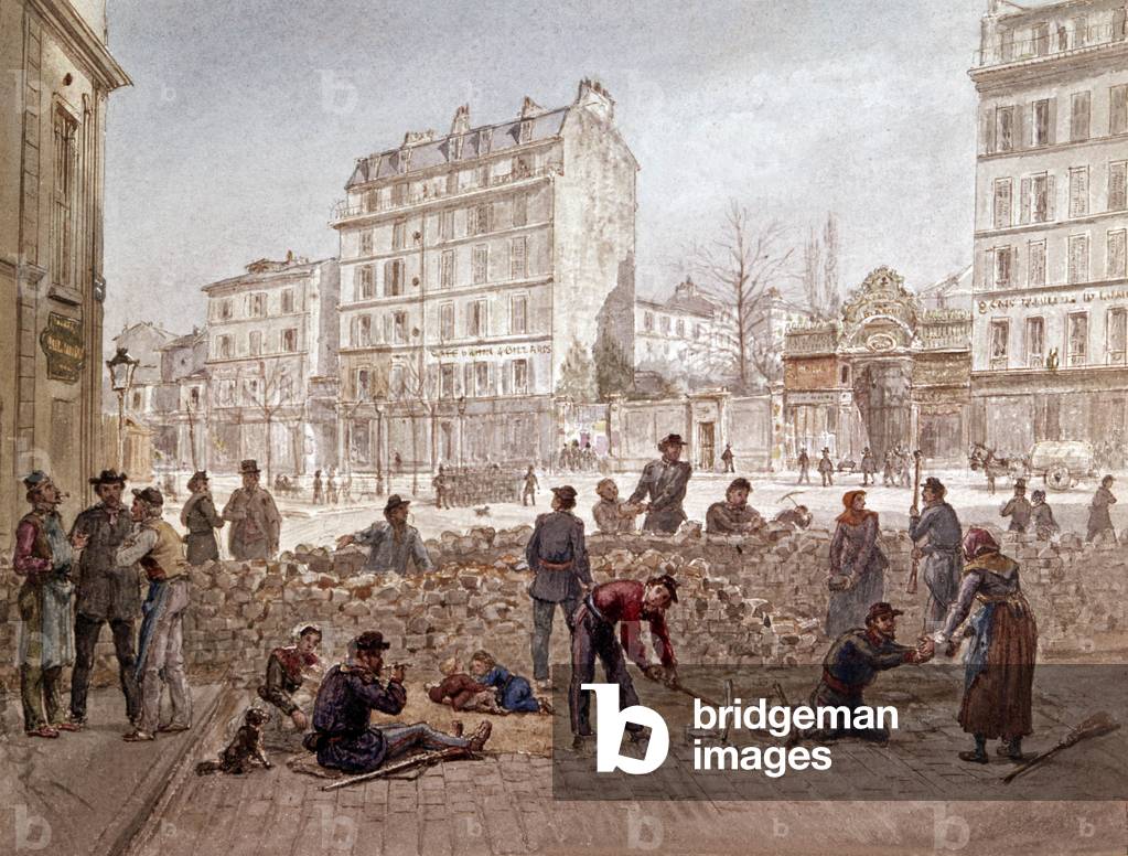 "La Comune di Parigi: barricate sul posto Blanche" 1871