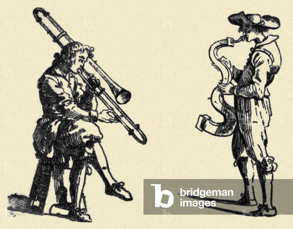 Renaissance musicians - by Giovanni Battista Bracelli, b/w