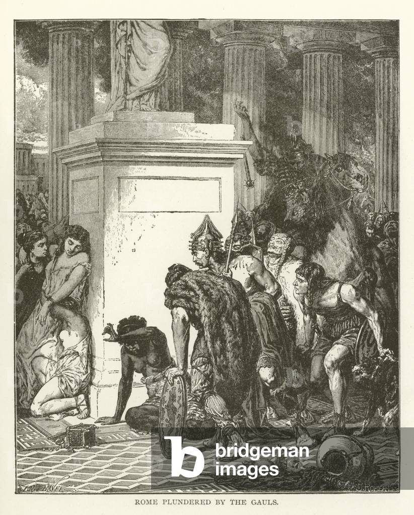 Roma saccheggiato dai Galli (incisione)