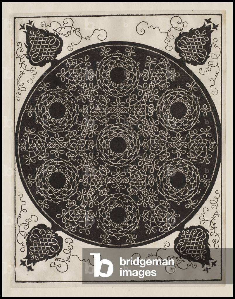 Fourth Knot c.1506 by Albrecht Dürer or Duerer, b/w