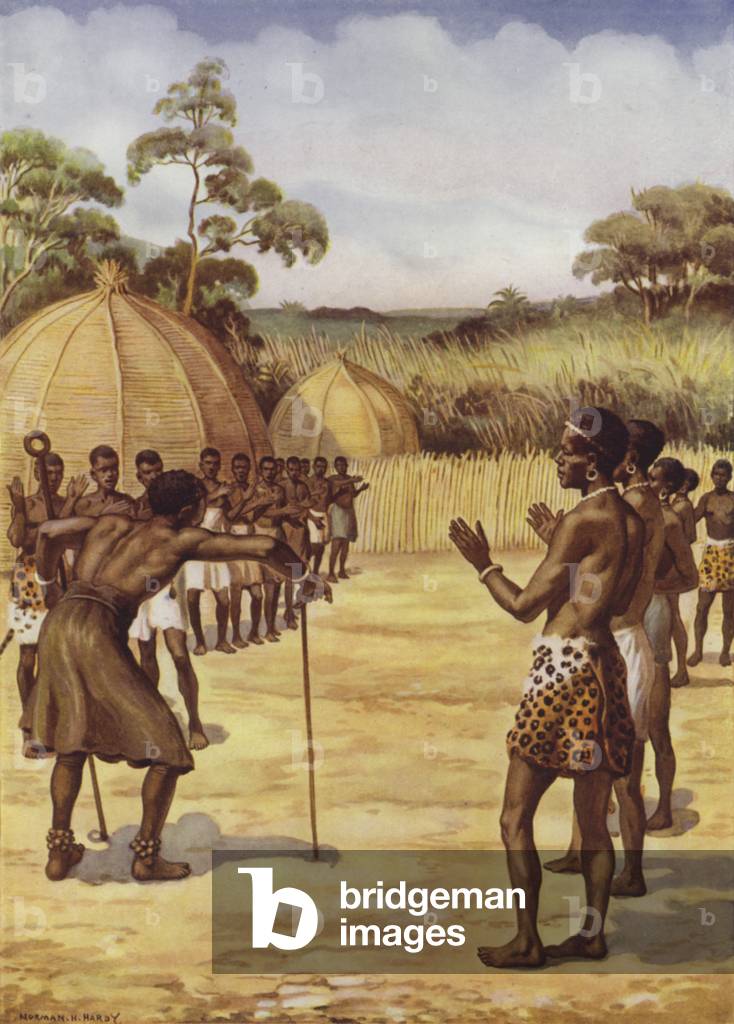 Ein Swazie Hexendoktor (Farbe litho)