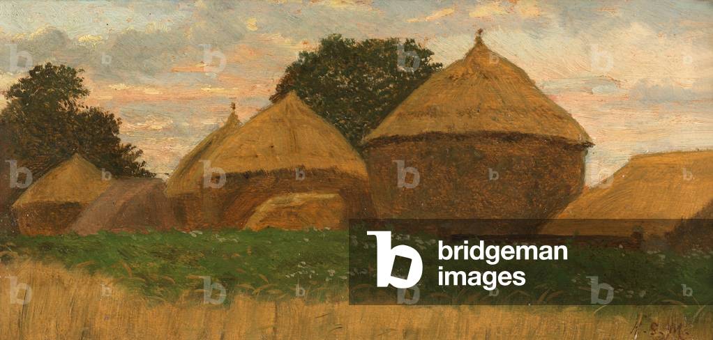 Image de Peinture représentant Wootton Meadows (huile sur panneau), 19th Siècle par Henry Stacy Marks