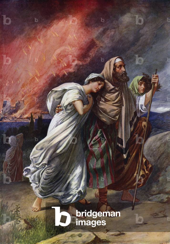 Die Zerstörung von Sodom (Farbe litho)